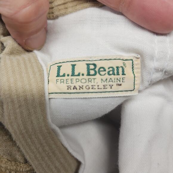 LL Bean Corduroy Pants Womens 20 Beige Tan Pleated Taper Vintage Made in USA - Picture 3 of 15